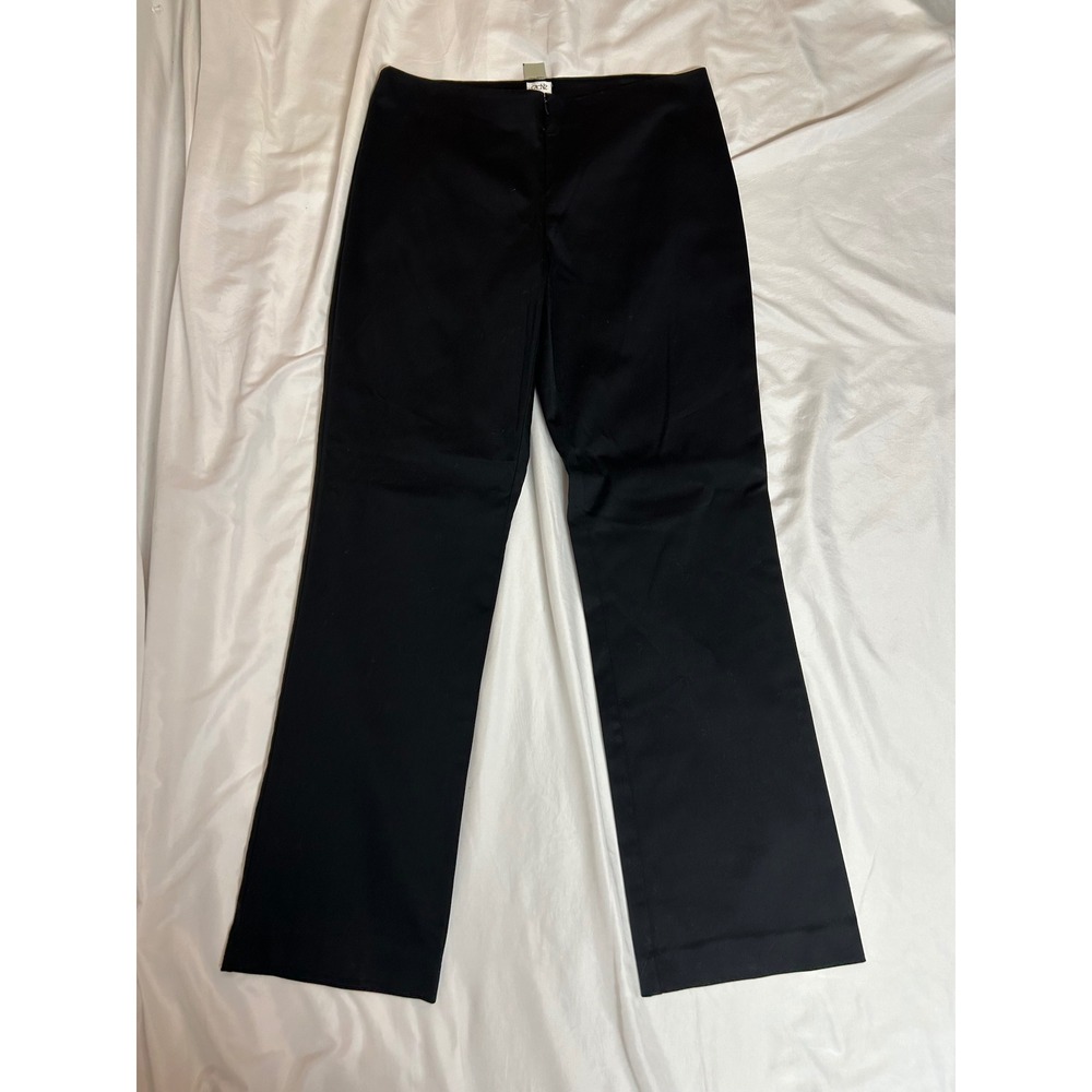 Cache Black Solid Pants Womens 14 Straight Leg Stretch Vintage Made in USA NWT